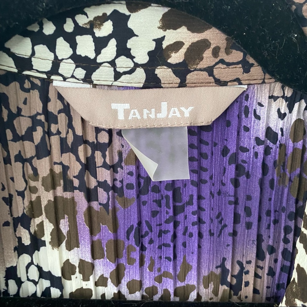 Tanjay Sheer V-Neck Collared Button Down Blouse T… - image 6